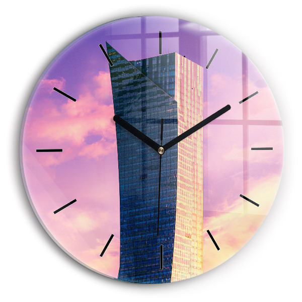 Round glass clock Skyscraper in Warsaw