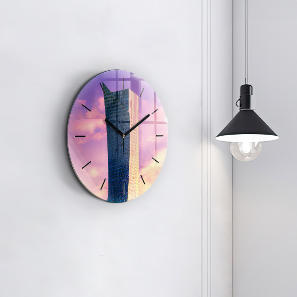 Round glass clock Skyscraper in Warsaw