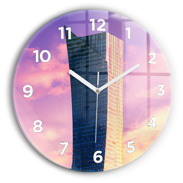 Round glass clock Skyscraper in Warsaw