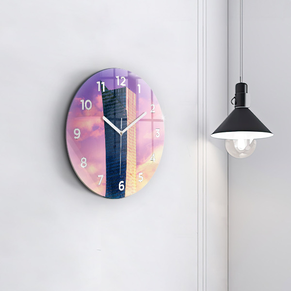 Round glass clock Skyscraper in Warsaw