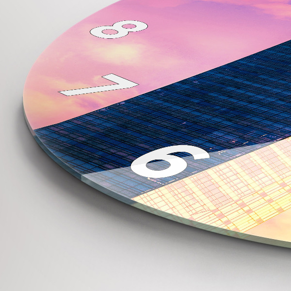 Round glass clock Skyscraper in Warsaw