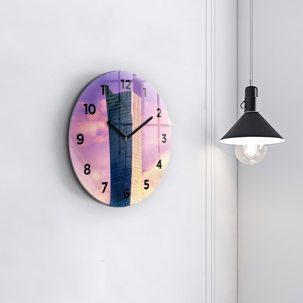 Round glass clock Skyscraper in Warsaw