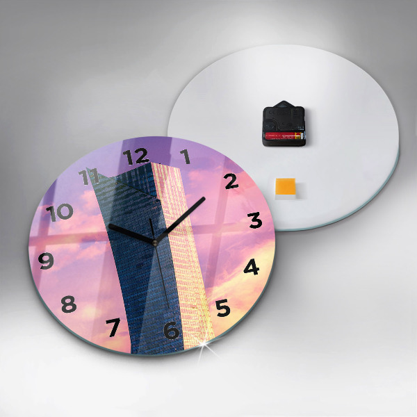 Round glass clock Skyscraper in Warsaw