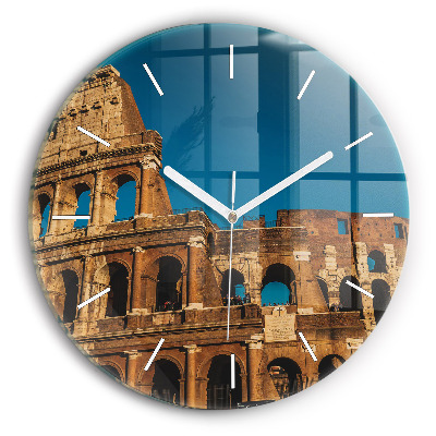 Round glass clock The Colosseum in Italy