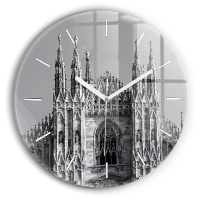 Round glass clock Milan Cathedral