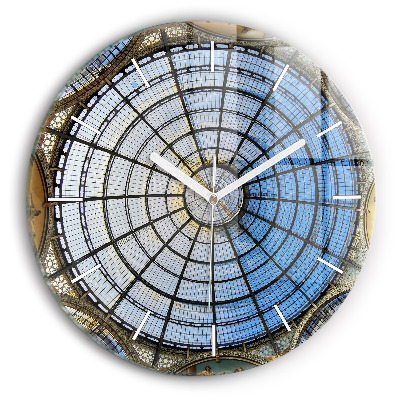 Round glass clock Shopping mall in Milan
