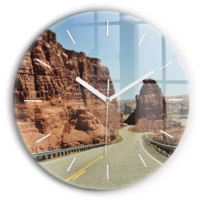 Round glass clock Route 66 in the US