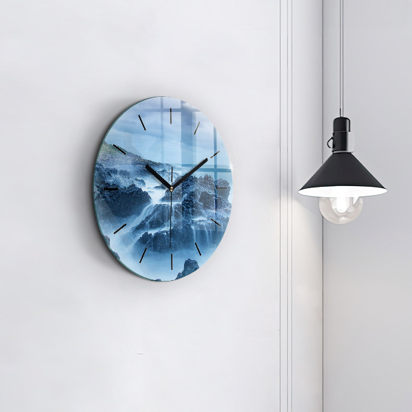 Round glass clock Lighthouse