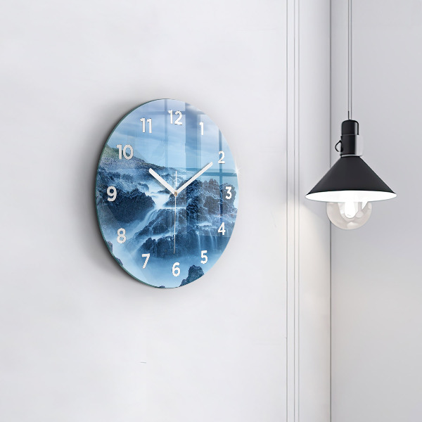 Round glass clock Lighthouse