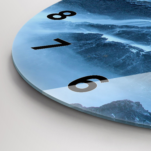 Round glass clock Lighthouse