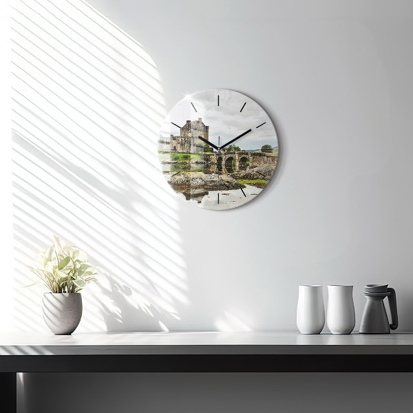 Round glass clock Eilean Donan Castle Scotland