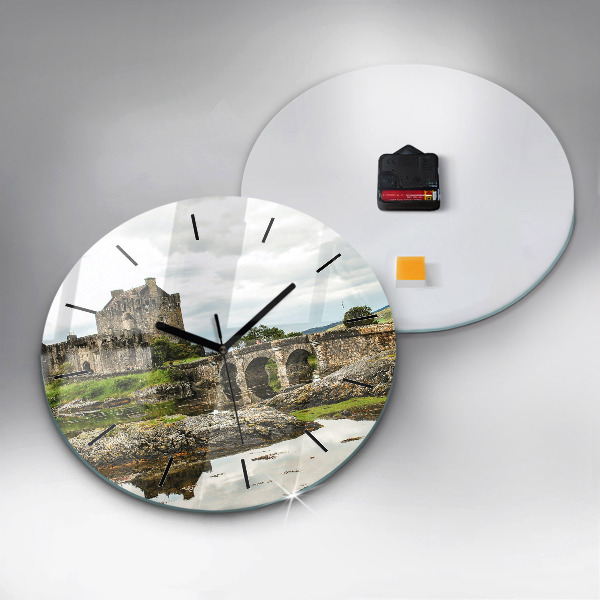 Round glass clock Eilean Donan Castle Scotland