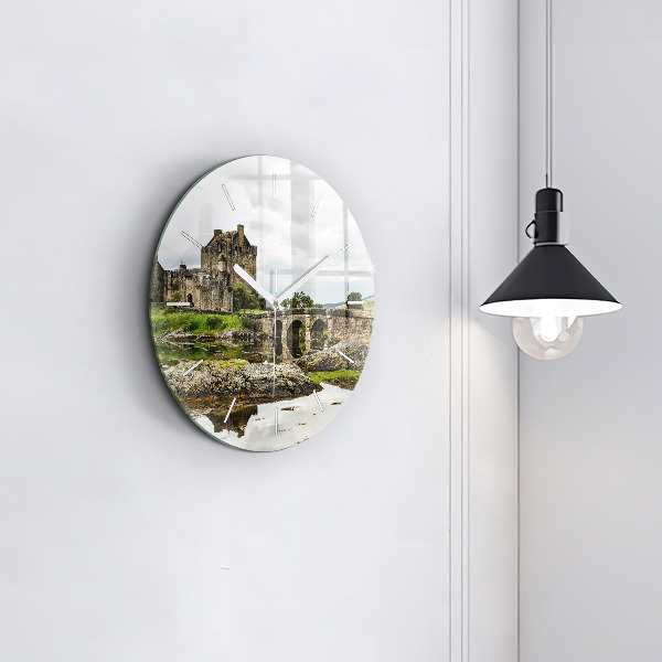 Round glass clock Eilean Donan Castle Scotland