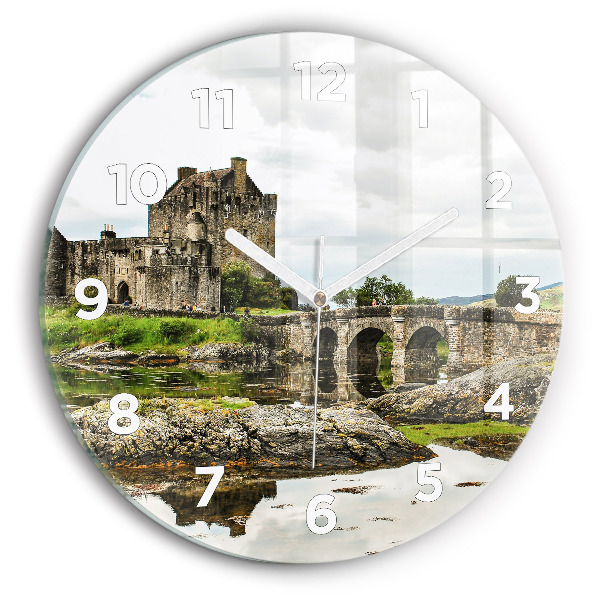 Round glass clock Eilean Donan Castle Scotland