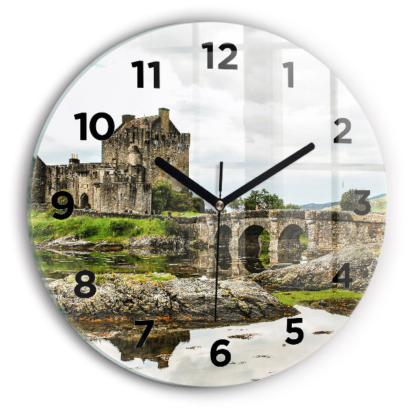Round glass clock Eilean Donan Castle Scotland