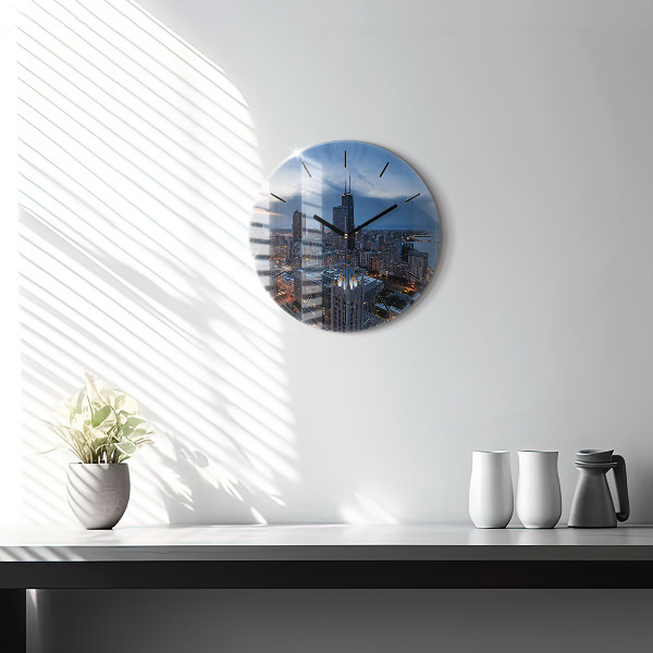 Round glass clock Photo of Chicago
