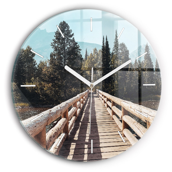 Round glass clock Mountains in Yellowstone