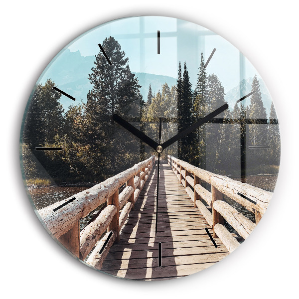 Round glass clock Mountains in Yellowstone
