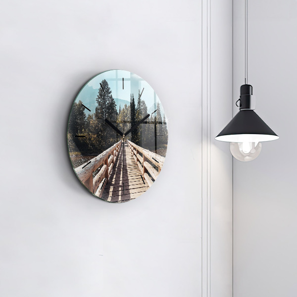 Round glass clock Mountains in Yellowstone