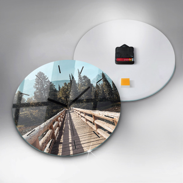 Round glass clock Mountains in Yellowstone