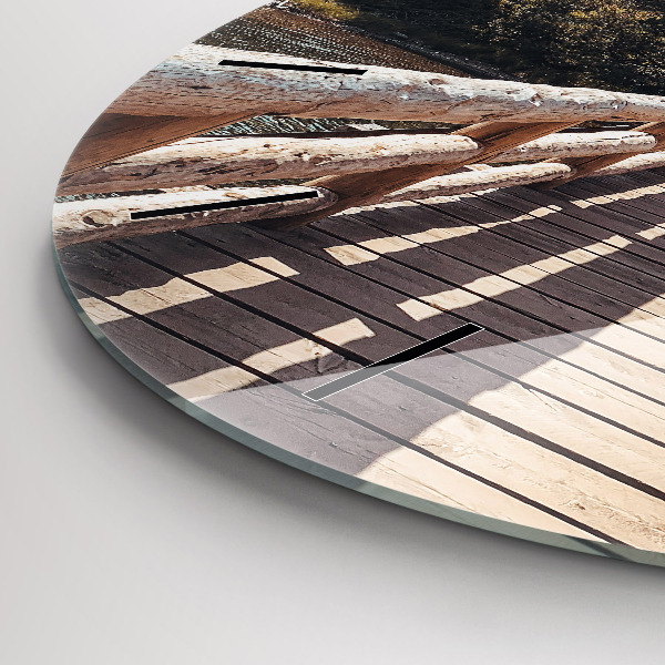 Round glass clock Mountains in Yellowstone