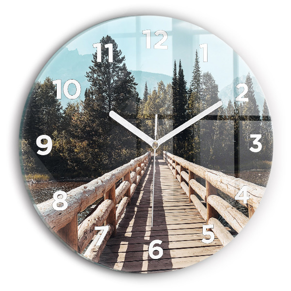 Round glass clock Mountains in Yellowstone