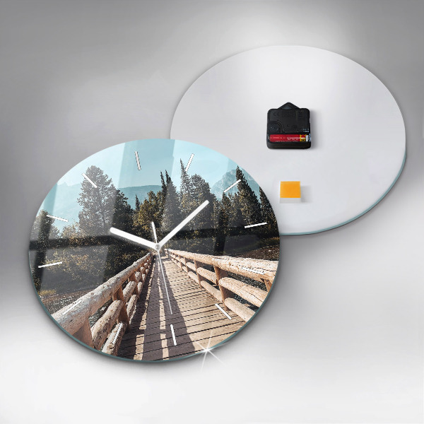 Round glass clock Mountains in Yellowstone