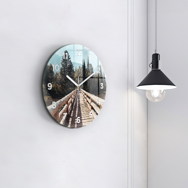 Round glass clock Mountains in Yellowstone