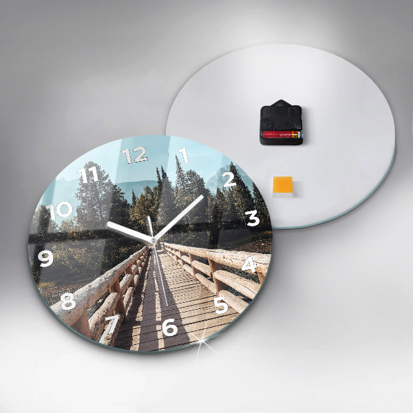 Round glass clock Mountains in Yellowstone