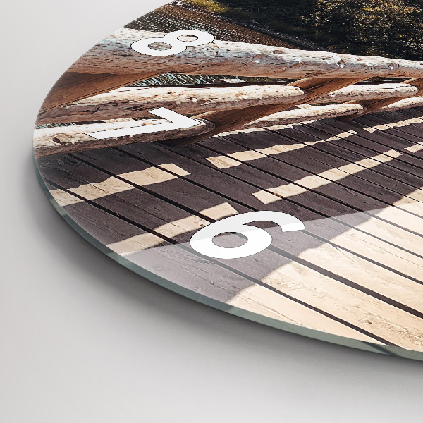 Round glass clock Mountains in Yellowstone