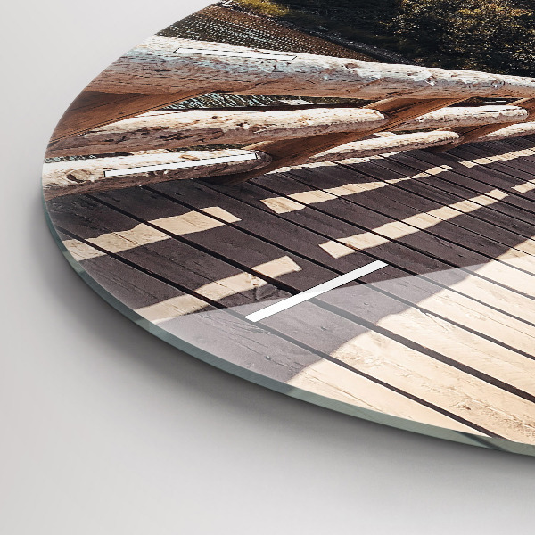 Round glass clock Mountains in Yellowstone