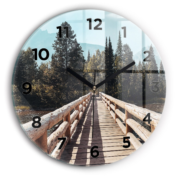 Round glass clock Mountains in Yellowstone