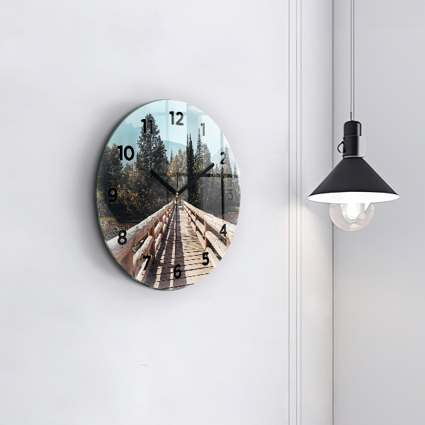 Round glass clock Mountains in Yellowstone