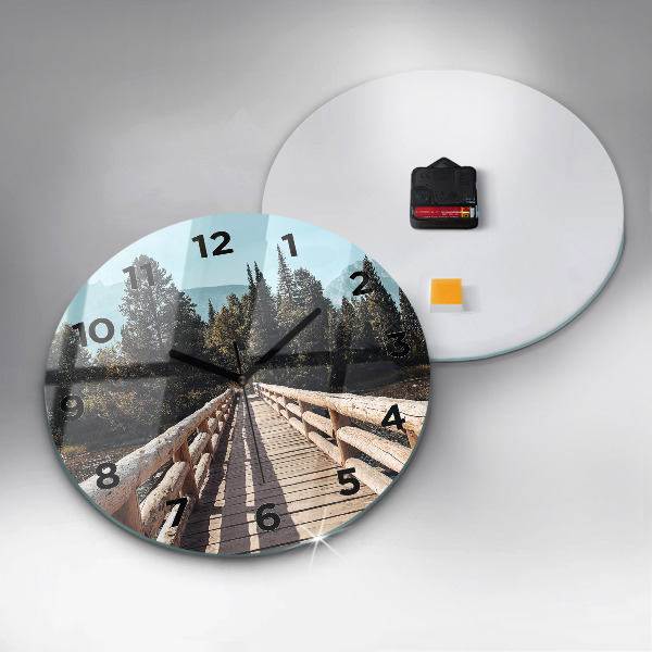Round glass clock Mountains in Yellowstone
