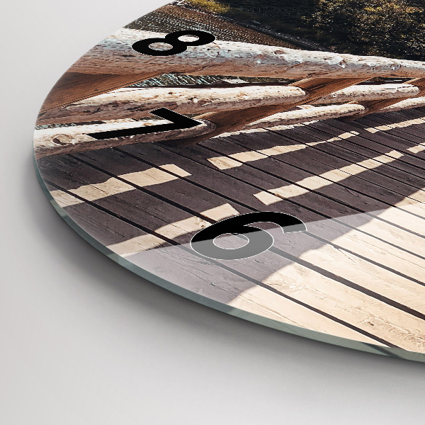 Round glass clock Mountains in Yellowstone