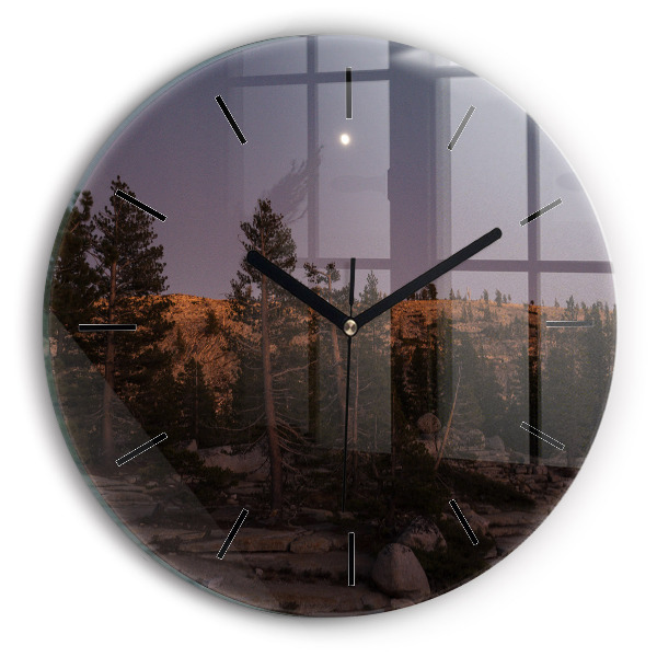 Round glass clock Rocky Yosemite Road