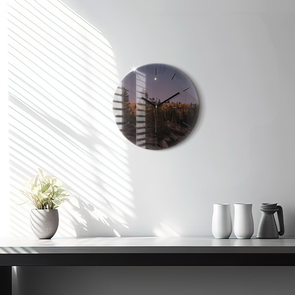 Round glass clock Rocky Yosemite Road