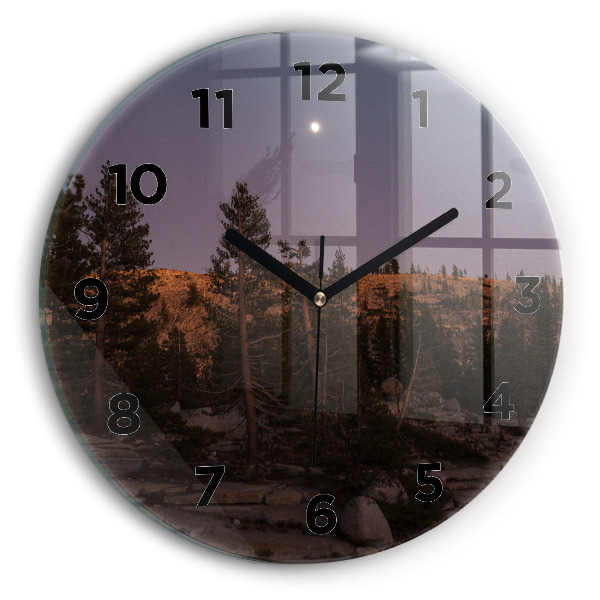 Round glass clock Rocky Yosemite Road