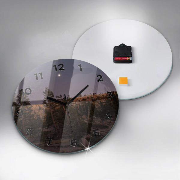 Round glass clock Rocky Yosemite Road