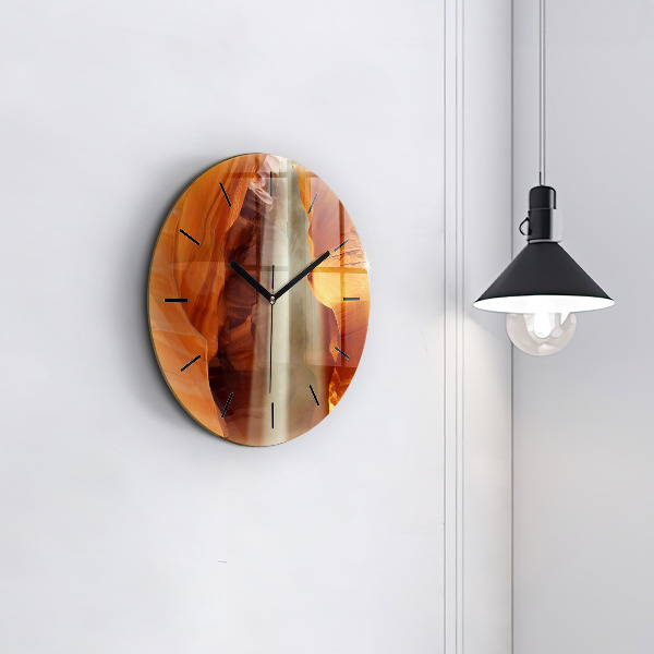 Round glass clock Desert Canyon