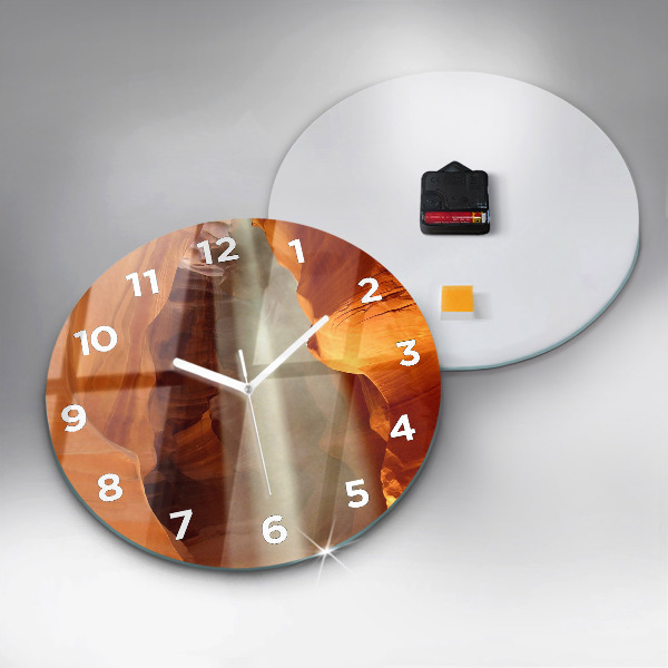 Round glass clock Desert Canyon