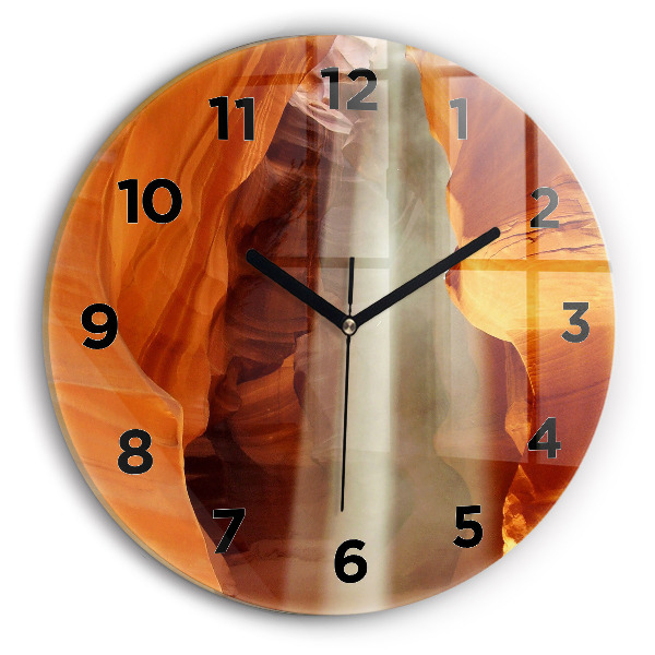 Round glass clock Desert Canyon