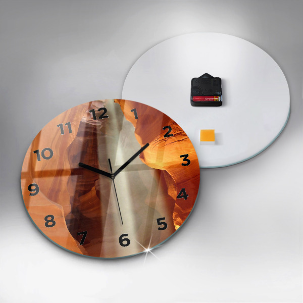 Round glass clock Desert Canyon