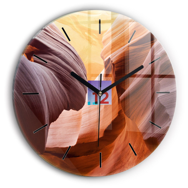Round glass clock Antelope Canyon