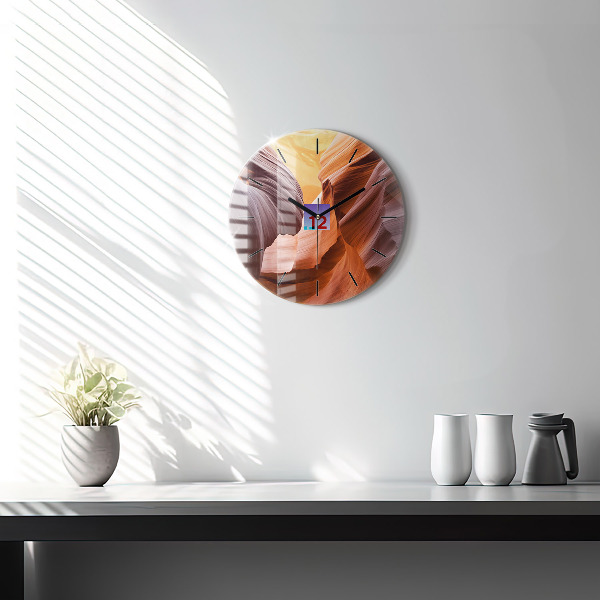 Round glass clock Antelope Canyon