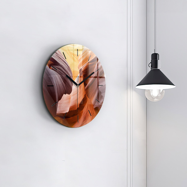 Round glass clock Antelope Canyon