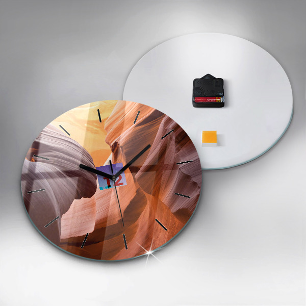 Round glass clock Antelope Canyon