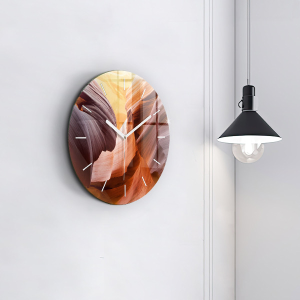 Round glass clock Antelope Canyon