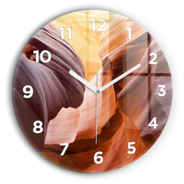 Round glass clock Antelope Canyon