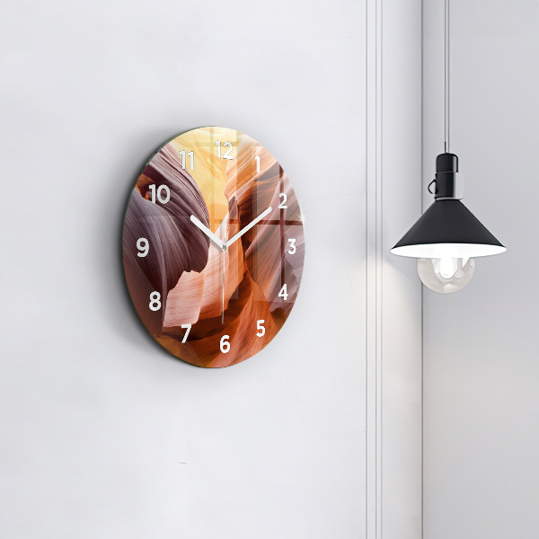 Round glass clock Antelope Canyon